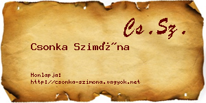 Csonka Szimóna névjegykártya
